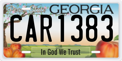 GA license plate CAR1383