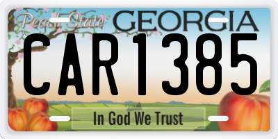 GA license plate CAR1385