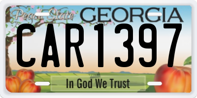 GA license plate CAR1397