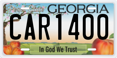 GA license plate CAR1400