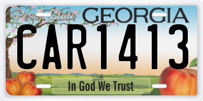 GA license plate CAR1413