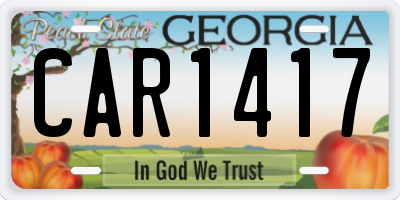 GA license plate CAR1417