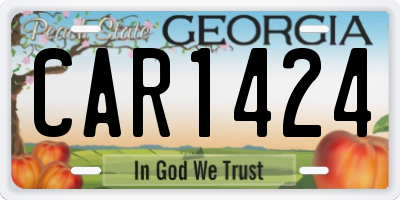 GA license plate CAR1424