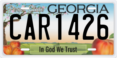 GA license plate CAR1426