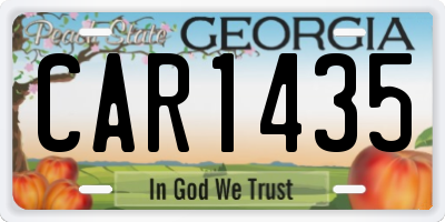 GA license plate CAR1435