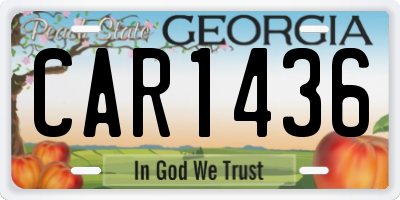 GA license plate CAR1436