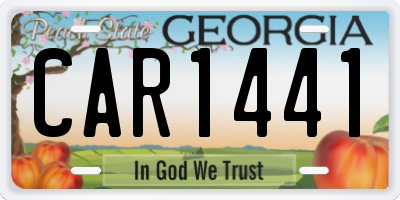 GA license plate CAR1441