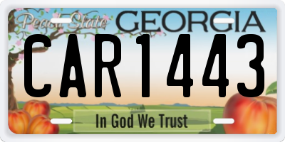 GA license plate CAR1443