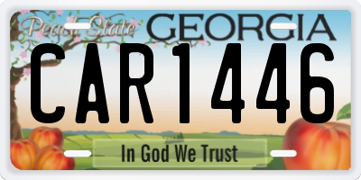 GA license plate CAR1446