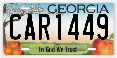 GA license plate CAR1449