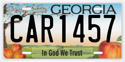 GA license plate CAR1457