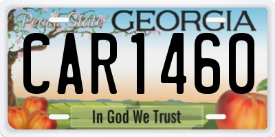 GA license plate CAR1460