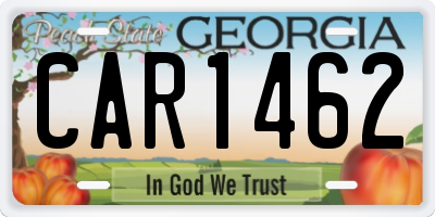 GA license plate CAR1462