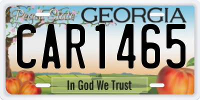 GA license plate CAR1465