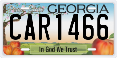 GA license plate CAR1466