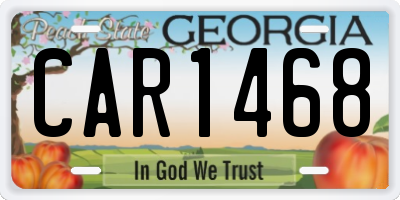 GA license plate CAR1468