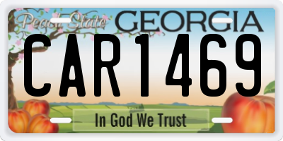 GA license plate CAR1469