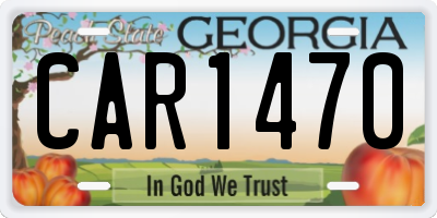 GA license plate CAR1470