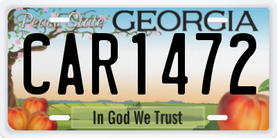 GA license plate CAR1472