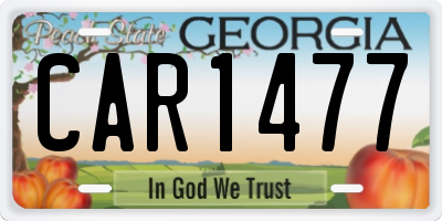 GA license plate CAR1477