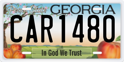 GA license plate CAR1480