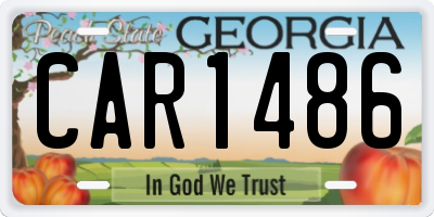 GA license plate CAR1486