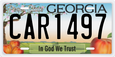 GA license plate CAR1497