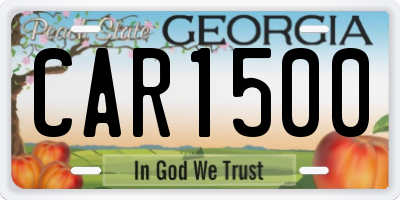 GA license plate CAR1500