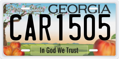 GA license plate CAR1505