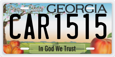 GA license plate CAR1515