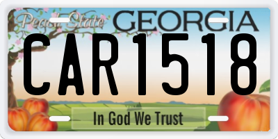 GA license plate CAR1518