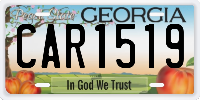 GA license plate CAR1519