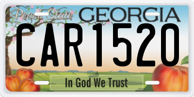 GA license plate CAR1520