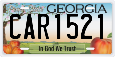 GA license plate CAR1521