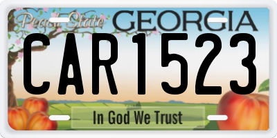 GA license plate CAR1523