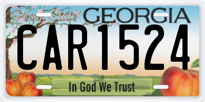 GA license plate CAR1524