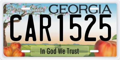 GA license plate CAR1525