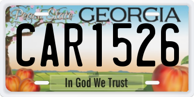 GA license plate CAR1526