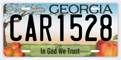 GA license plate CAR1528