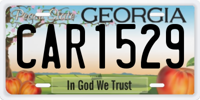 GA license plate CAR1529