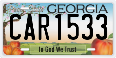 GA license plate CAR1533