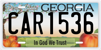 GA license plate CAR1536