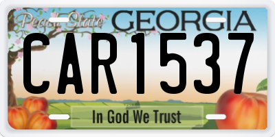 GA license plate CAR1537