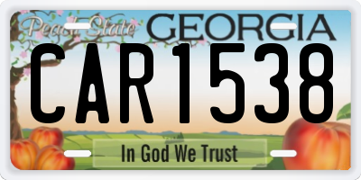 GA license plate CAR1538