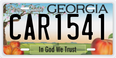 GA license plate CAR1541