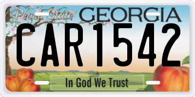 GA license plate CAR1542