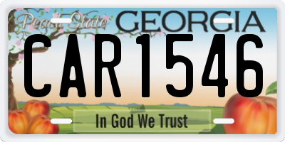 GA license plate CAR1546