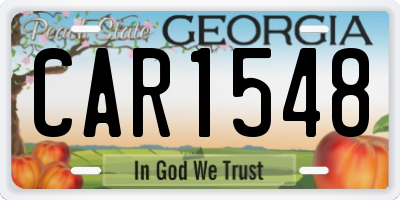 GA license plate CAR1548