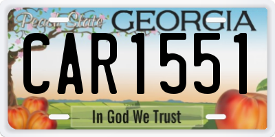 GA license plate CAR1551