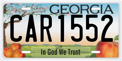 GA license plate CAR1552